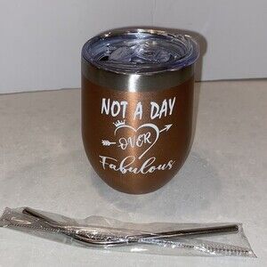 Not a Day Over Fabulous! 4 Pcs Insulated Stainless Steel Tumbler Lid Straw Brush